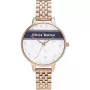 OLIVIA BURTON Moteriškas Dangaus Laikrodis OB16VS06 - 34mm Rožinio Aukso Nerūdijančio Plieno Korpusas, Pilkas Odinis Dirželis, Kvarcinis Analoginis