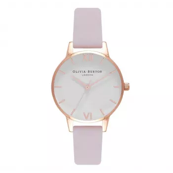 OLIVIA BURTON Moteriškas Midi ciferblato laikrodis OB16MDW36 - 30mm nerūdijančio plieno korpusas, pilkas odinis dirželis, kvarcinis judesys