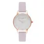 OLIVIA BURTON Moteriškas Midi ciferblato laikrodis OB16MDW36 - 30mm nerūdijančio plieno korpusas, pilkas odinis dirželis, kvarcinis judesys