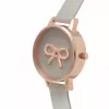 Olivia Burton Women's OB16VB04 Rose Gold Stainless Steel Watch with White Dial and Grey Vegan Leather Strap