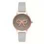 Olivia Burton Women's OB16VB04 Rose Gold Stainless Steel Watch with White Dial and Grey Vegan Leather Strap