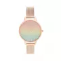 OLIVIA BURTON Moteriškas laikrodis Rainbow Bee OB16RB18 - 34mm nerūdijančio plieno korpusas, pilkas odinis dirželis, baltas ciferblatas su vaivorykštinės bitės motyvu, kvarcinis judesys