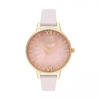 Olivia Burton Women's Sparkle Bee Watch OB16SP20 - 34mm Grey Sunray Dial, Grey Leather Strap