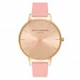 Olivia Burton Moteriškas Laikrodis OB14BD31 38mm Rožinio Aukso Spalvos Nerūdijančio Plieno Korpusas, Nude Spalvos Odinis Dirželis