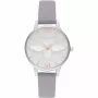 OLIVIA BURTON Moteriškas laikrodis OB16AM163 - 30mm nerūdijančio plieno korpusas, baltas ciferblatas, pilkas odinis dirželis
