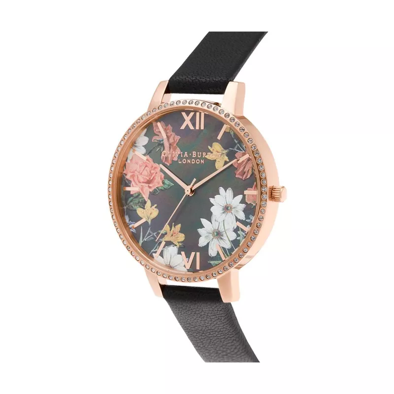 OLIVIA BURTON Moteriškas laikrodis OB16BF31 38mm Rožinio aukso Nerūdijantis plienas Pilka oda