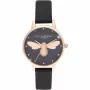 Olivia Burton moteriškas laikrodis OB16FB13 (30 mm) - rožinio aukso tonas, pilka oda, gėlių ciferblatas