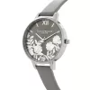 OLIVIA BURTON Moteriškas laikrodis OB16MV96 34 mm Rožinio aukso nerūdijančio plieno korpusas Tamsiai mėlynas dangaus blizgučių ciferblatas Juodas odinis dirželis Kvarcinis analoginis