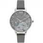 OLIVIA BURTON Moteriškas laikrodis OB16TZ05 34 mm Kvarcinis Analoginis Nerūdijančio plieno korpusas Pilkas ciferblatas Pilka audinės odos juosta