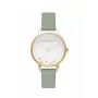 Olivia Burton Women's Wishing Watch OB16CH17 - 30mm Rose Gold Stainless Steel Case, Grey Leather Strap, White Mother of Pearl Dial with Bee & Floral Motif