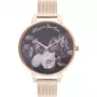 Olivia Burton Women's Wishing Watch OB16WG22 - 38mm Rose Gold & Grey Leather