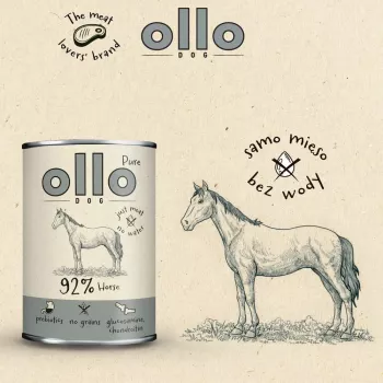 OLLO Pure Horse Mono šlapias šunų ėdalas 850g