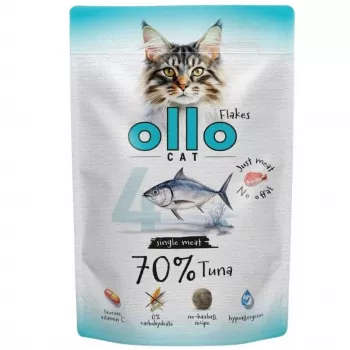 Ollo šlapias kačių maistas maišelyje Nr. 4 su tunu, 85 g