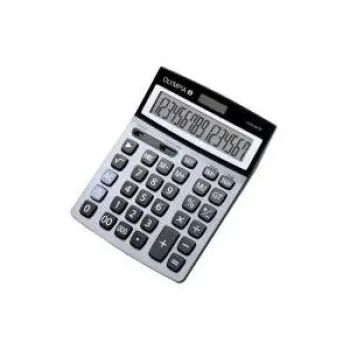 OLYMPIA LCD 6016 mėlynas kišeninis skaičiuotuvas, 12 skaitmenų LCD, dvigubas maitinimas (baterija ir saulės elementas), mokesčiai, pelnas, bendra suma, atmintis 4684