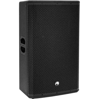 OMNITRONIC PAS-215A MK4 aktyvus 2-jų juostų viso diapazono PA garsiakalbis su DSP ir Bluetooth, 15 inch žemų dažnių garsiakalbis, 500W RMS, juodas 11039557