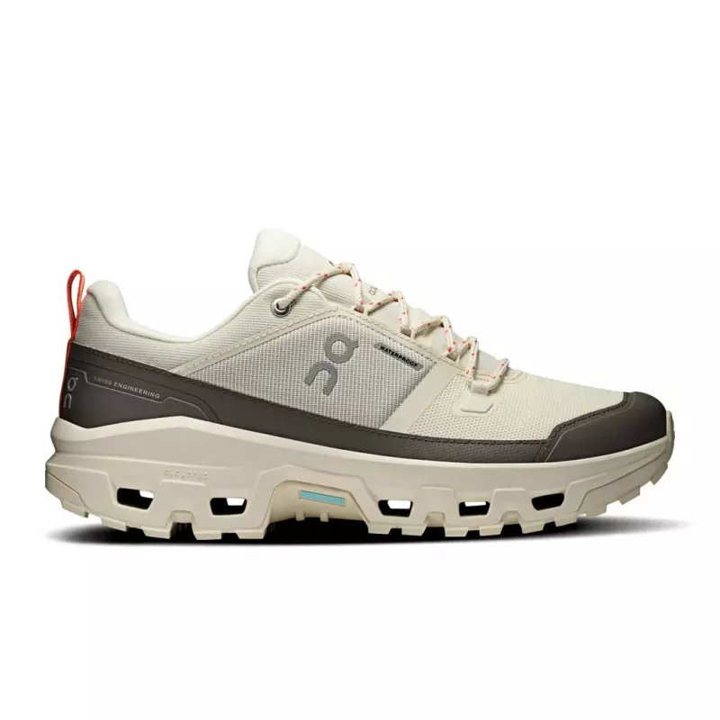 ON Cloudrock Low Waterproof vyriški žygiavimo batai Ivory/Ivory
