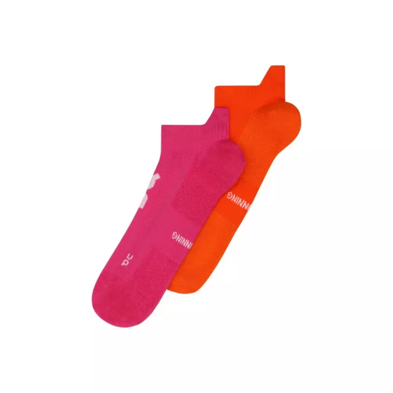 ON Core Run Sock Low 2 Pairs Flame/Pink