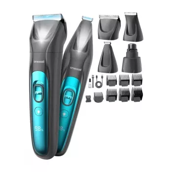 Oneisall 4-in-1 Pet Clipper Kit FC10 - Belaidis įkraunamas šunų ir kačių kirpimo aparatas su keraminiu peiliuku, 4 šukomis, USB įkrovimu