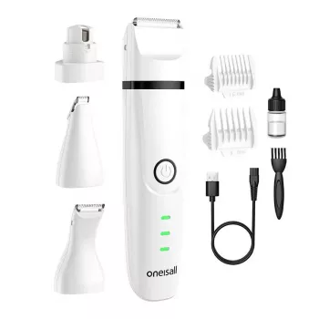 ONEISALL Pet Trimmer 4 in 1 su vakuuminiu siurbimu – priežiūros rinkinys šunims ir katėms