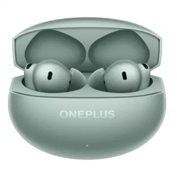 OnePlus Buds 4 Green True Wireless Noise Cancelling Earbuds su koaksialiniais dvigubais tvarkyklėmis, 49dB ANC, 44h baterija, IP55, Bluetooth 5.3, LHDC, erdvinis garsas, Clear Sea Blue