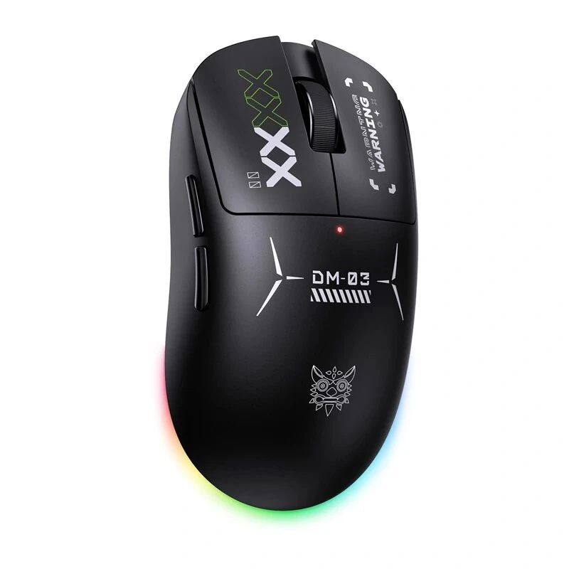 ONIKUMA DM03 RGB žaidimų pelė – laidinė optinė 6400 DPI, 7 programuojami mygtukai, ergonomiškas dizainas dešinei rankai, juoda
