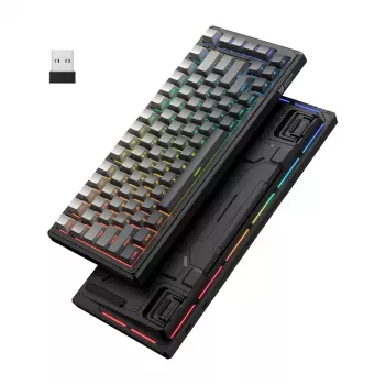 ONIKUMA G83 Gaming Keyboard (Juoda) - Mechaninė RGB apšviesta laidinė USB pilno dydžio klaviatūra su mėlynais jungikliais