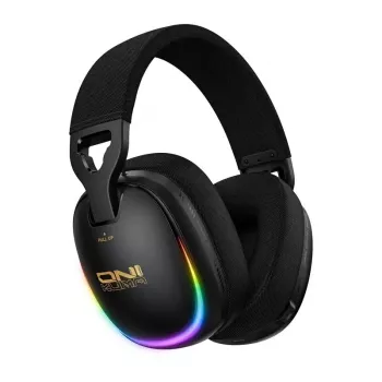 ONIKUMA GT805 laidinis žaidimų ausinių komplektas su RGB LED, 50 mm tvarkyklėmis, lanksčiu mikrofonu (juoda)