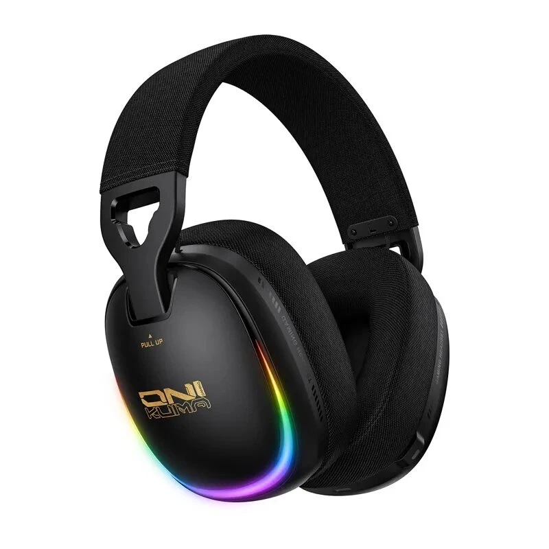ONIKUMA GT805 laidinis žaidimų ausinių komplektas su RGB LED, 50 mm tvarkyklėmis, lanksčiu mikrofonu (juoda)