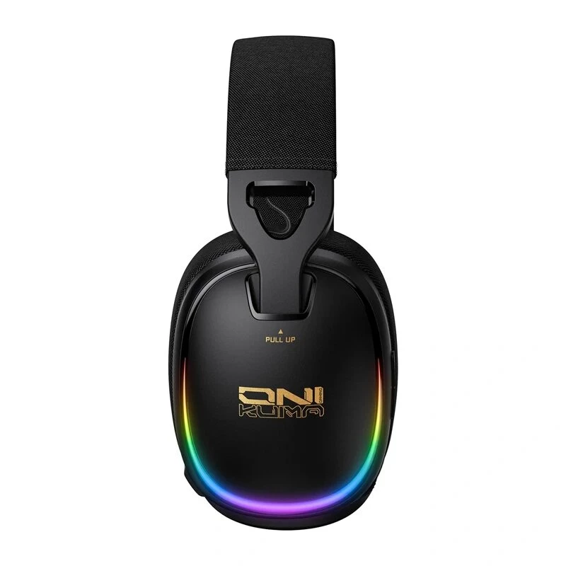 ONIKUMA GT805 laidinis žaidimų ausinių komplektas su RGB LED, 50 mm tvarkyklėmis, lanksčiu mikrofonu (juoda)