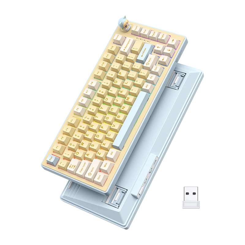 ONIKUMA MT707 Gaming Keyboard (Yellow) - Mechaninė, Outemu Blue jungikliai, RGB apšvietimas, pilno dydžio, laidinis USB