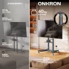 ONKRON TS1571-G Mobilus televizoriaus stovas 32-75 colių televizoriams, 50 kg keliamoji galia, grafito spalvos, reguliuojamo aukščio