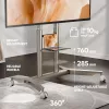 ONKRON TS1871-C Mobilus TV stovas 55-90 colių ekranams - šampano spalvos, reguliuojamas aukštis, VESA 200x200 iki 800x500, 90,9 kg talpa