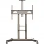 ONKRON TS1871-C Mobilus TV stovas 55-90 colių ekranams - šampano spalvos, reguliuojamas aukštis, VESA 200x200 iki 800x500, 90,9 kg talpa