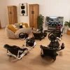 Oplite 104317 NitroKart V2 Racing Cockpit – juodo plieno sim racing važiuoklė su atlošiama kėde