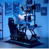 OPLite R8/S8 Cockpit klaviatūros ir pelės padėklas - juodas plienas, reguliuojamas, šoninis montavimas