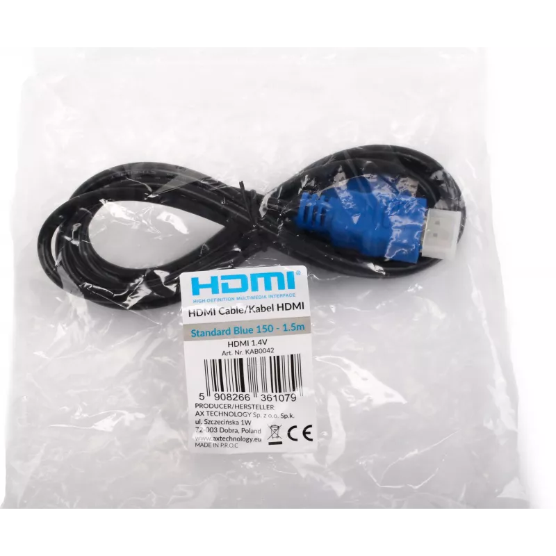 Opticum Standartinis mėlynas HDMI kabelis 1,5 m v1.4 didelės spartos su Ethernet