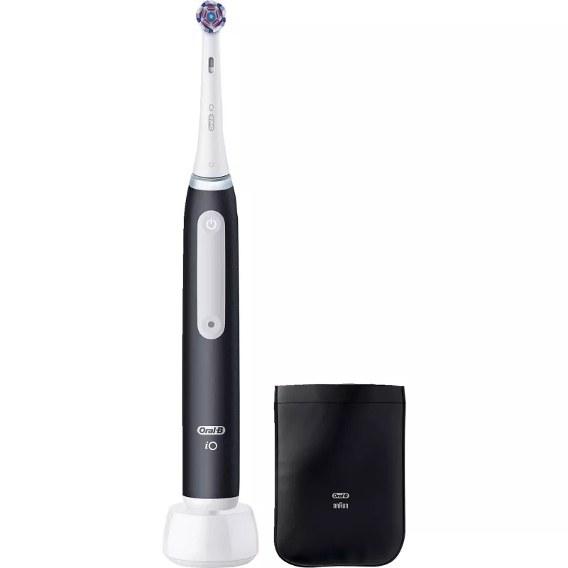 Oral-B iO White Clean elektrinis dantų šepetėlis, juodas/baltas su kelioniniu dėklu