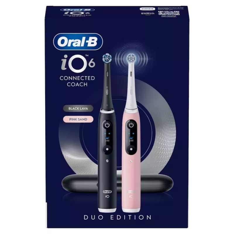 Oral-B PP/141/668532 elektrinis dantų šepetėlis su 3D valymo veikimu, laikmačiu ir slėgio jutikliu, juodas