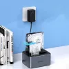 ORICO 6626C3-C-V1 2 diskų prijungimo stotelė su neprisijungus veikiančia klonavimo funkcija, skirta 2,5 inch/3,5 inch SATA HDD/SSD - pilka