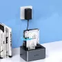 ORICO 6626C3-C-V1 2 diskų prijungimo stotelė su neprisijungus veikiančia klonavimo funkcija, skirta 2,5 inch/3,5 inch SATA HDD/SSD - pilka