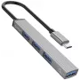 ORICO AH-13-GY-EP-HW USB-C šakotuvas su 5Gbps USB-A 3.0 ir 3x USB-A 2.0, aliuminio, sidabrinis