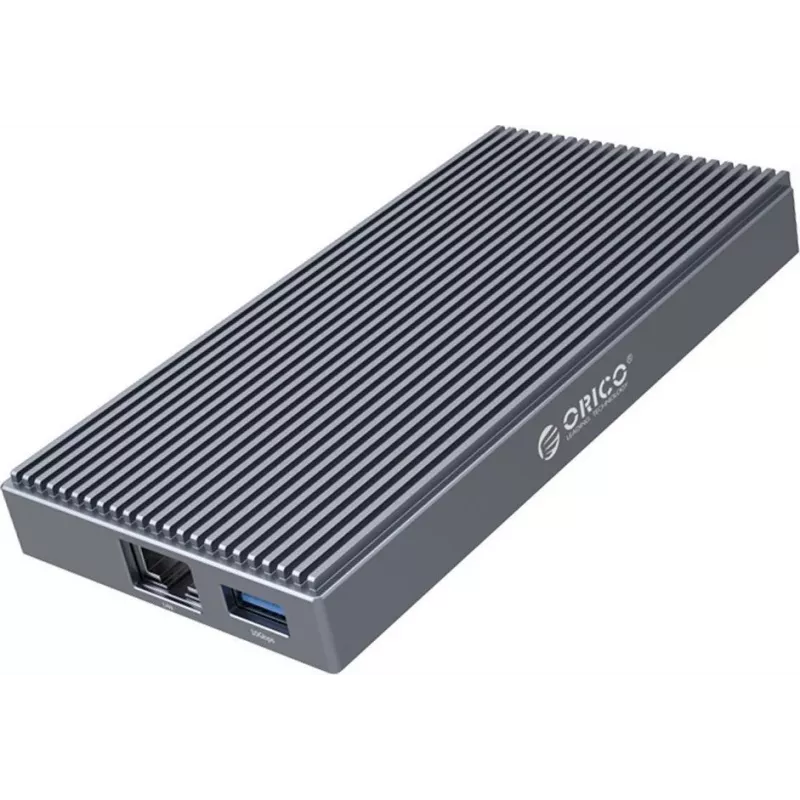 ORICO M.2 NVMe Docking Station su aktyviu PD 100W, HDMI 2.0, garsu, RJ-45, kortelių skaitytuvu - pilka (CDH-9N-GY-BP)