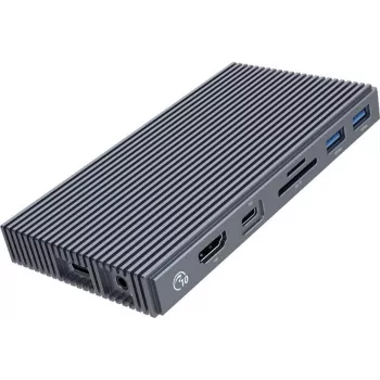 ORICO M.2 NVMe Docking Station su aktyviu PD 100W, HDMI 2.0, garsu, RJ-45, kortelių skaitytuvu - pilka (CDH-9N-GY-BP)