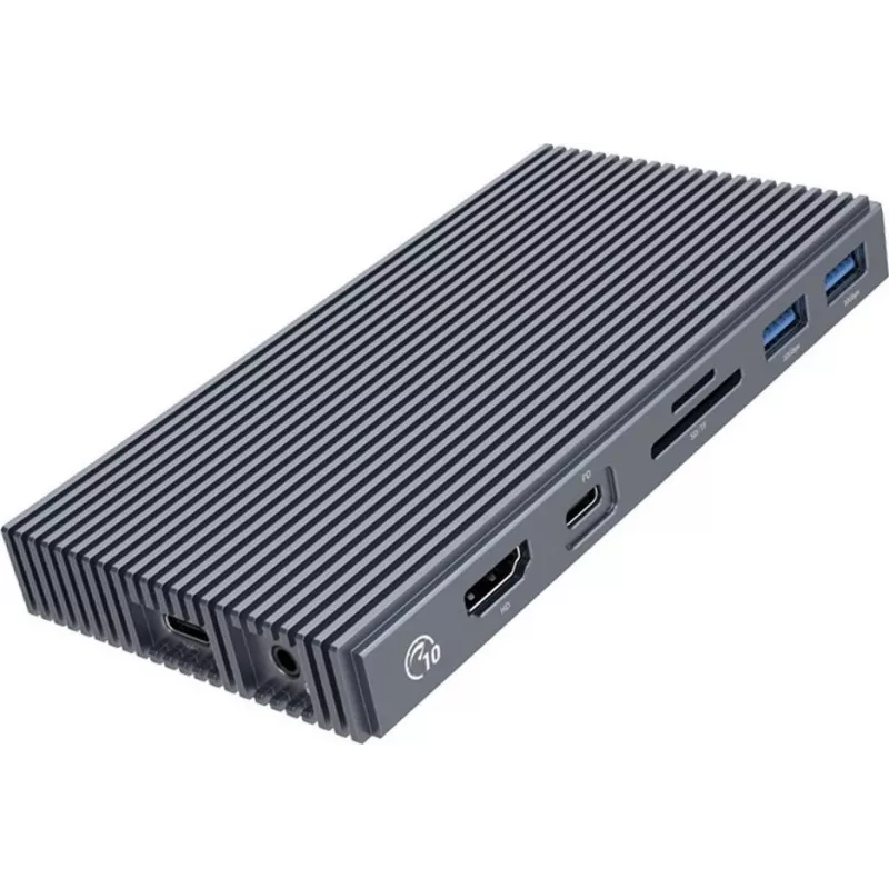 ORICO M.2 NVMe Docking Station su aktyviu PD 100W, HDMI 2.0, garsu, RJ-45, kortelių skaitytuvu - pilka (CDH-9N-GY-BP)