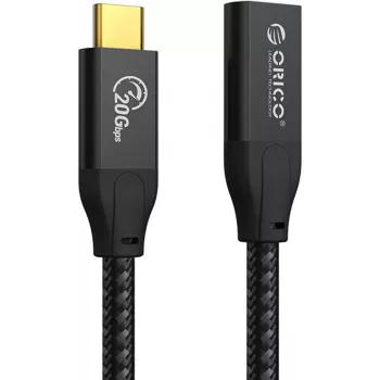 ORICO USB-C 3.2 Gen 2x2 ilginamasis laidas – 20Gbps, 100W PD, 4K@60Hz, 1m, juodas