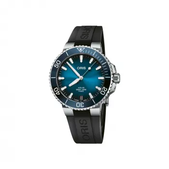 ORIS Vyriškas nardymo laikrodis 41350742274FC 41,50mm Automatinis Mėlynas ciferblatas Mėlynas guminis dirželis