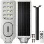 ORLLO 400W saulės LED gatvės lempa su 28W plokšte, judesio jutikliu ir nuotolinio valdymo pultu, 2713LM, 6500K