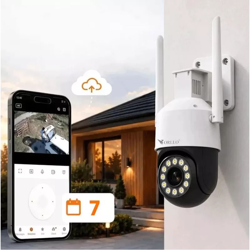 ORLLO TZ11 4K 8MP PTZ IP kamera su Wi-Fi ir 4G LTE, Tuya Smart, Pan-Tilt, lauko apsaugos