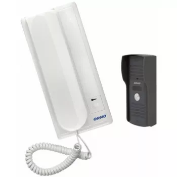 ORNO OR-DOM-RL-913 Audio domofono sistema, 2 laidai, paviršinis montavimas, sidabrinė/pilka ir balta