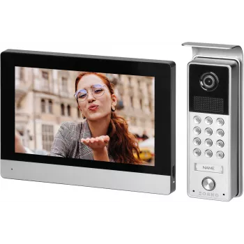 ORNO OR-VID-ME-1056FHD/B 7 colių Wi-Fi vaizdo durų telefonas su Full HD 1080p lauko skydeliu, juodas